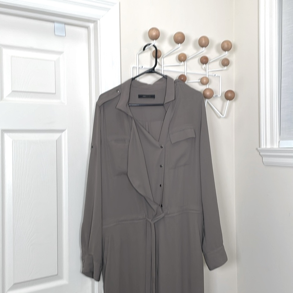 BCBGMaxazria - Full Jumpsuit Utility Coverall - Grey / Neutral - Large
